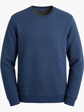 Singer + Sargent Los Angeles ribbed navy blue crew neck sweatshirt